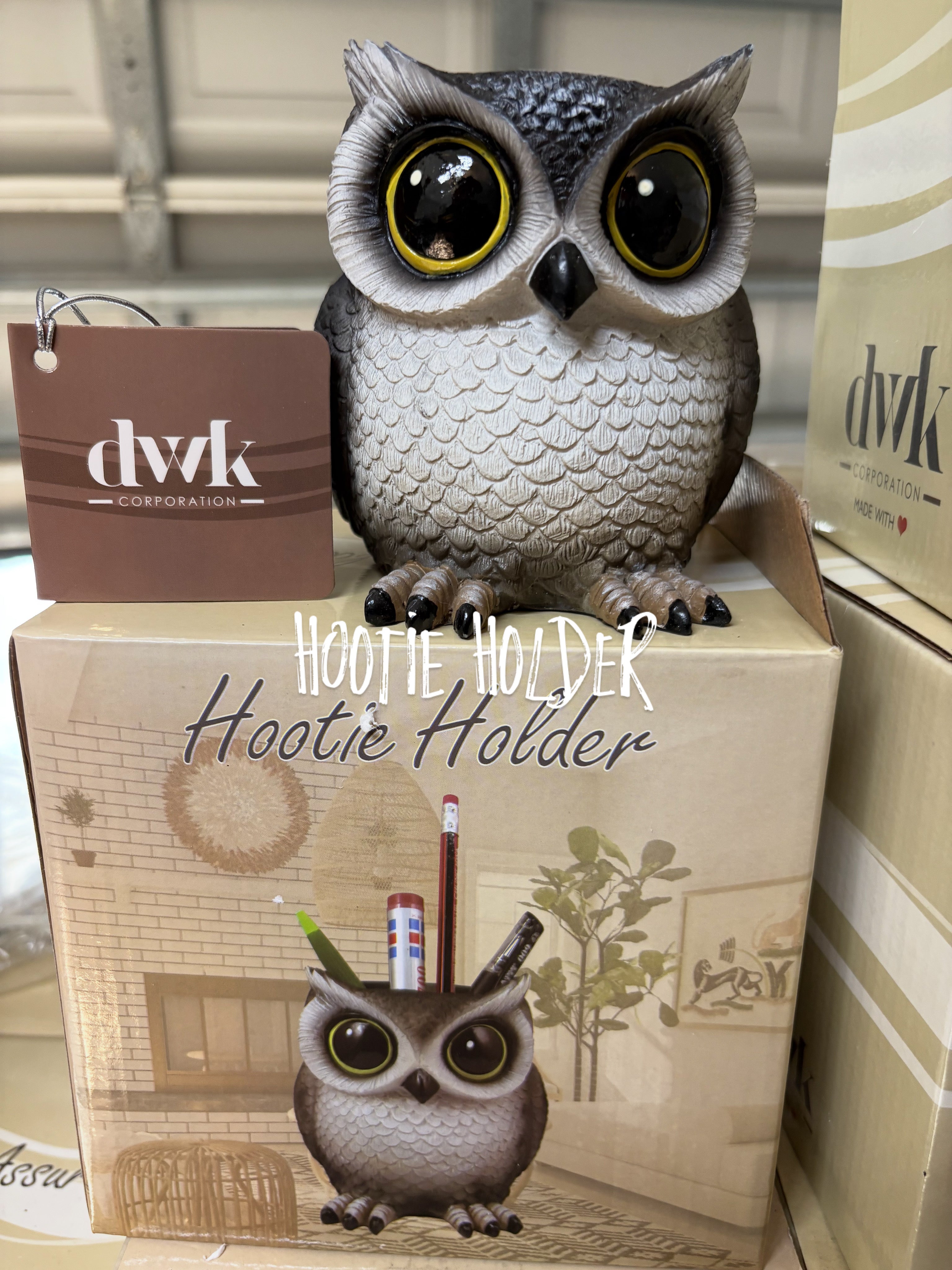 Hootie Holder Owl Desktop Home Décor Pen and Pencil Holder
