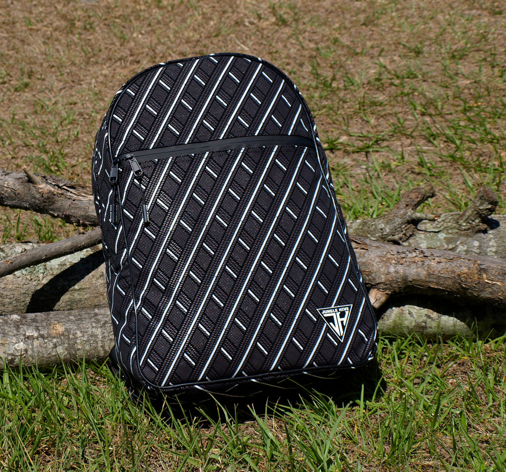 Jungle Hive Backpack - Black and White Diamond Pattern