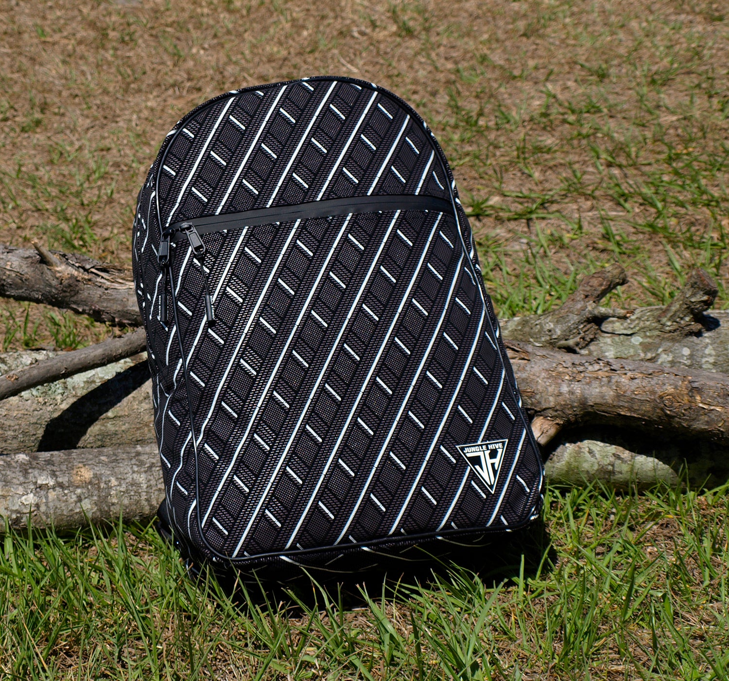 Jungle Hive Backpack - Black and White Diamond Pattern